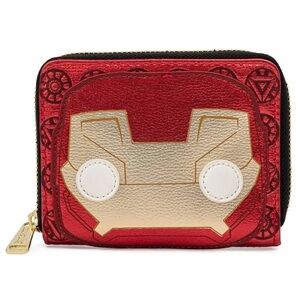 LOUNGEFLY Marvel Iron Man Head Zip around Wallet